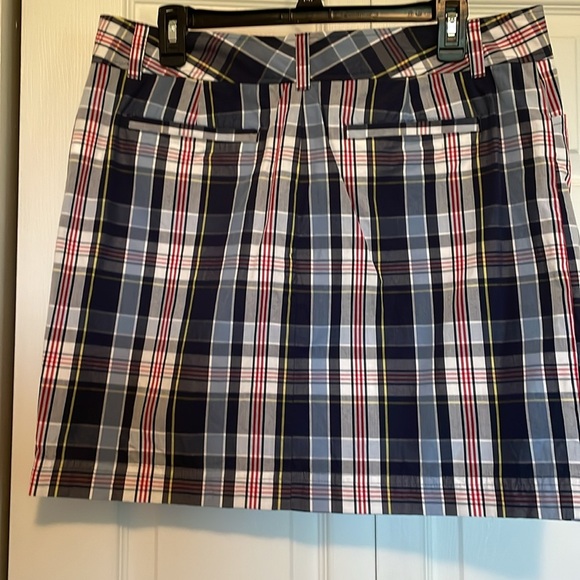 Chaps blue plaid mid thigh skirt sz 12 - Picture 5 of 7